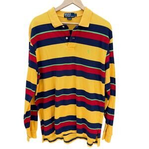 Polo Ralph Lauren Yellow blue red long sleeve shirt Size Large